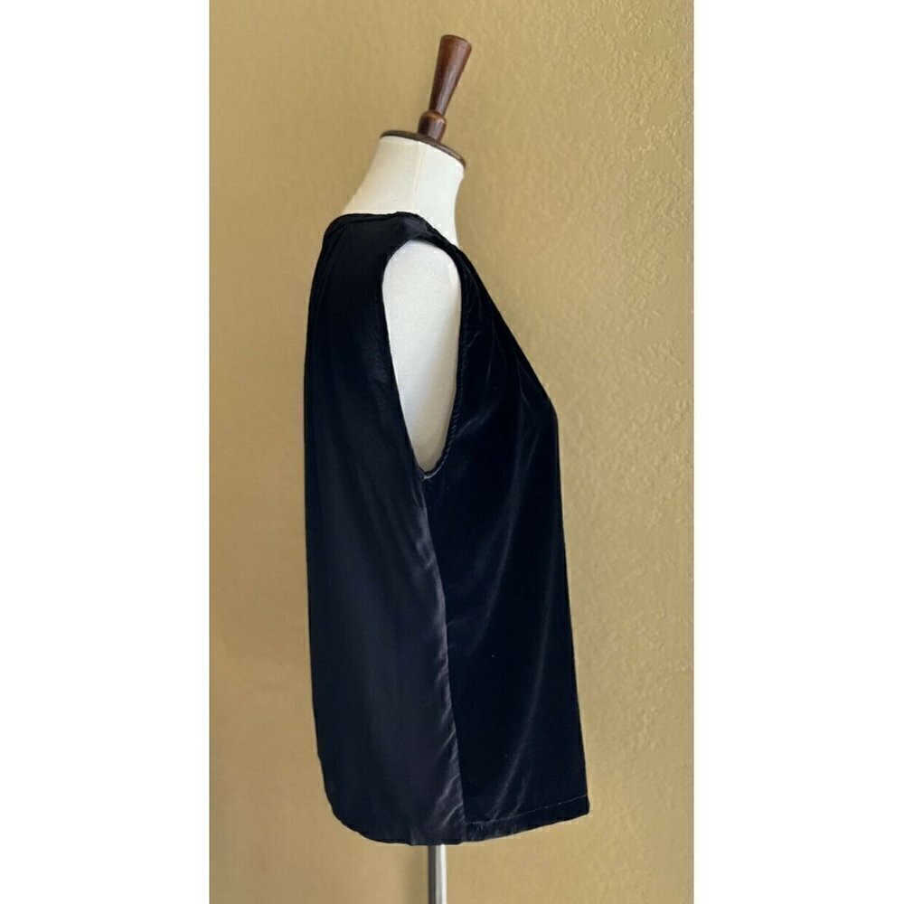 ZARA Woman Black Velvet Studd Keyhole Sleeveless Top Size M - Picture 4 of 10